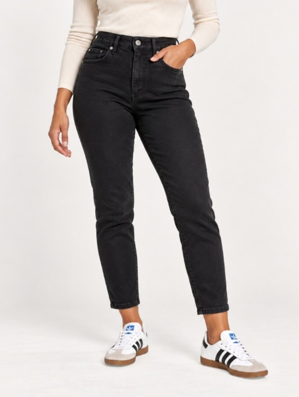 Everlane The Way-High Jeans Black High Rise Organic Cotton Slim Crop Size 26